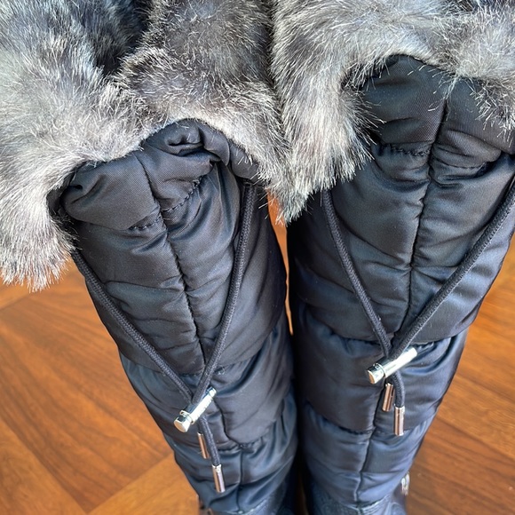 NEVER WORN MICHAEL KORS BLACK TALL LEATHER & FAUX FUR BOOTS SIZE 7 - BEAUTIFUL! - Picture 6 of 11
